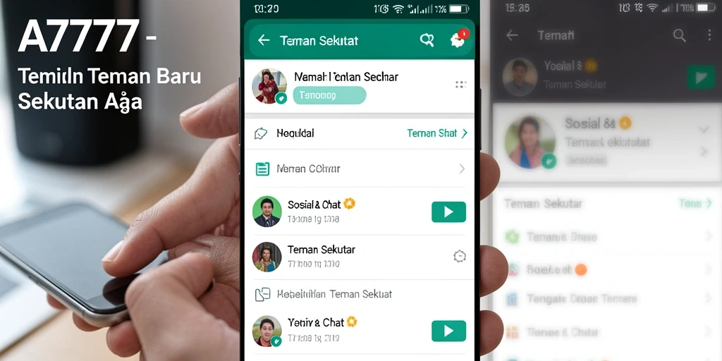 Tampilan antarmuka aplikasi A7777 untuk mencari teman baru.
