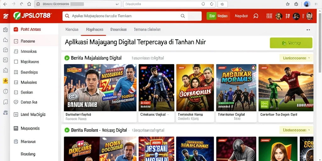 Tampilan antarmuka aplikasi JPSLOT88 yang modern dan informatif.