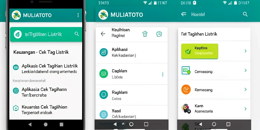 Tampilan antarmuka MULIATOTO untuk cek tagihan listrik.