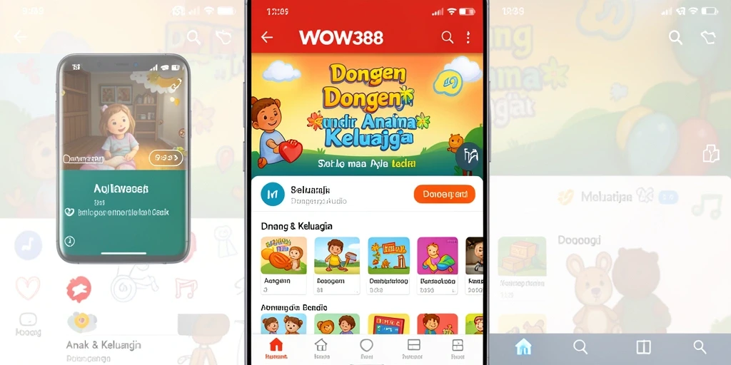 Antarmuka WOW388 dengan fungsi mendengarkan dongeng audio yang menarik.