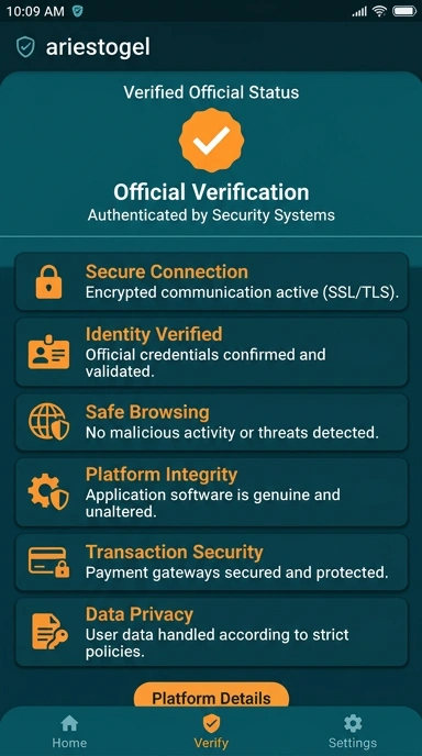 Tampilan kanal resmi ariestogel