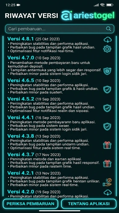 Tampilan riwayat versi ariestogel